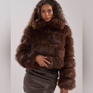 AKIRA Rich Brown Teddy Jacket